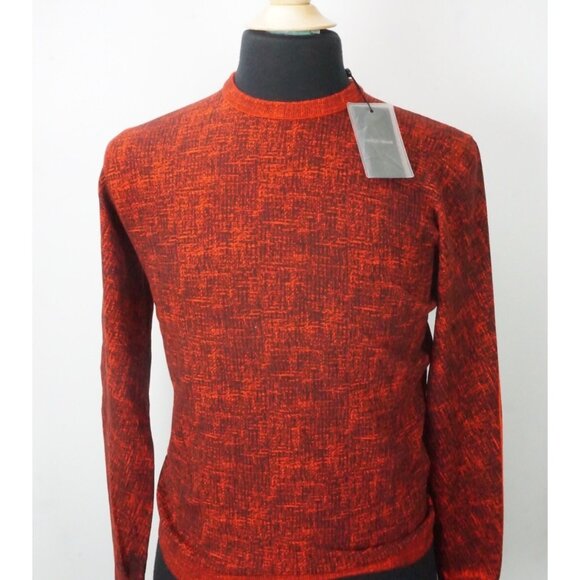 Giorgio Armani Black Label Red Woven Viscose Blend Sweater Sz 48 NEW